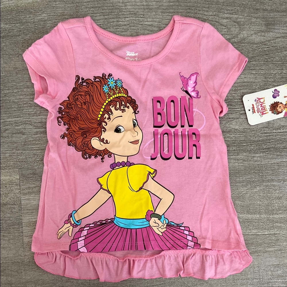 Pink Bonjour Graphic T-Shirt